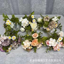 新款菊球玫瑰圆点菊仿真花家居客厅装饰花艺摆件拍照道具婚庆礼堂