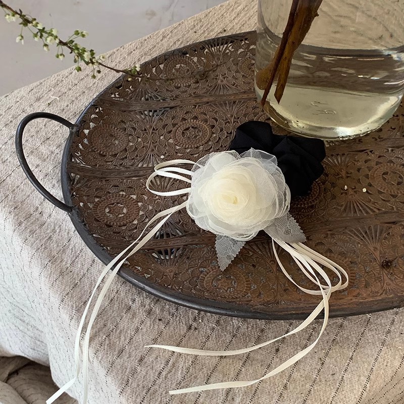 Nuevo anillo de cabello de flores chinas, cordón de cabello, cordón de cabello, ropa de estilo antiguo, adornos de cabello de flores, tocado de alta calidad.