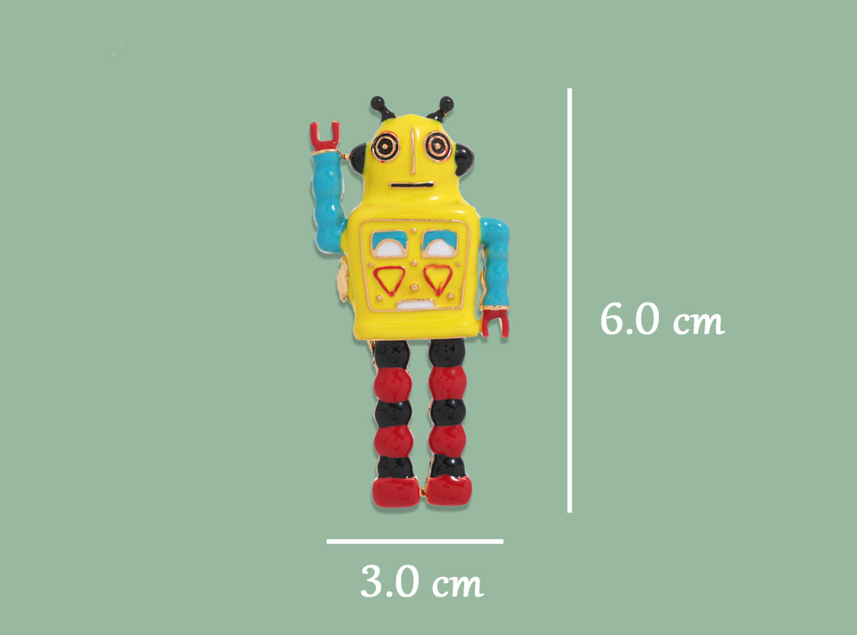 Retro Robot Alloy Enamel Unisex Brooches display picture 2