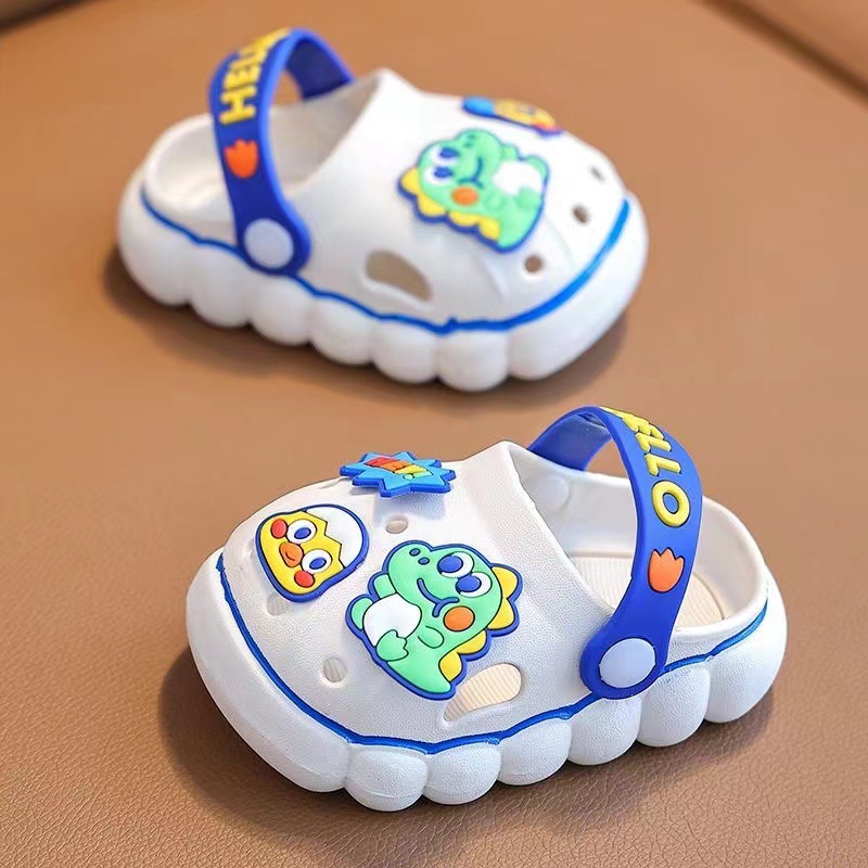 Children's Slippers Baotou Boys and Girls Baby Non-Slip Soft Bottom Sandals Small and Medium-Sized Kidsren's Sandals Dinosaur Cartoon Clogs