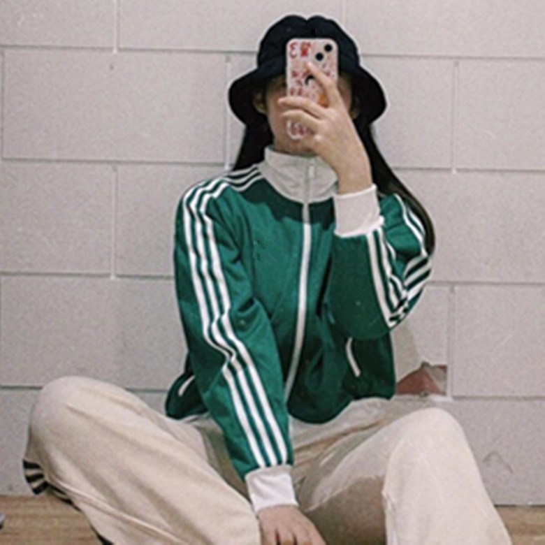 高版本绣花标春秋季网红经典男女运动外套立领开衫休闲夹克卫衣无|undefined