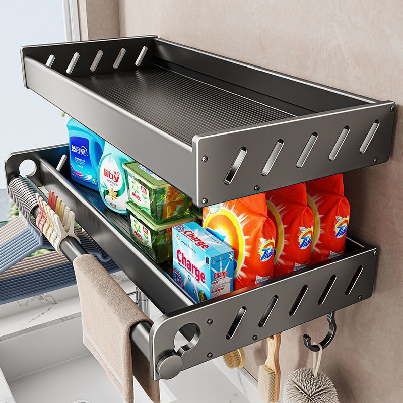 Balcony Washing Machine Storage Rack Bathroom Toilet Hanging Wall-free Hanging Toilet Laundry Liquid Storage Shelf Artifact