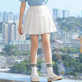 女童网球裙夏季运动白色短裙子2025韩版学院风百褶裙大童洋气夏装