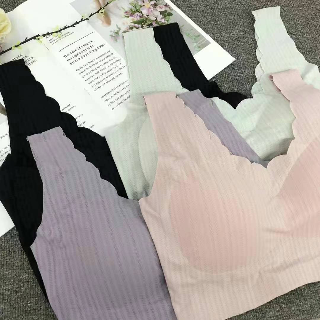Nueva taza de látex sin marcas de alta calidad, chaleco de dama sin anillo de acero, bra de yoga, ropa interior deportiva, mujer al por mayor