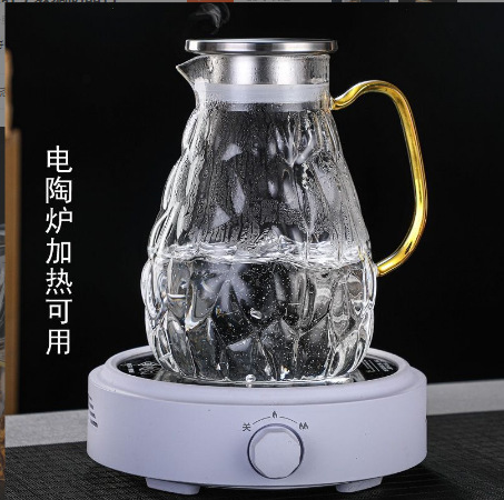 Juego de jarras y vasos de vidrio, jarra para jugo resistente al calor, jarra para agua fría tallada a mano para uso doméstico.