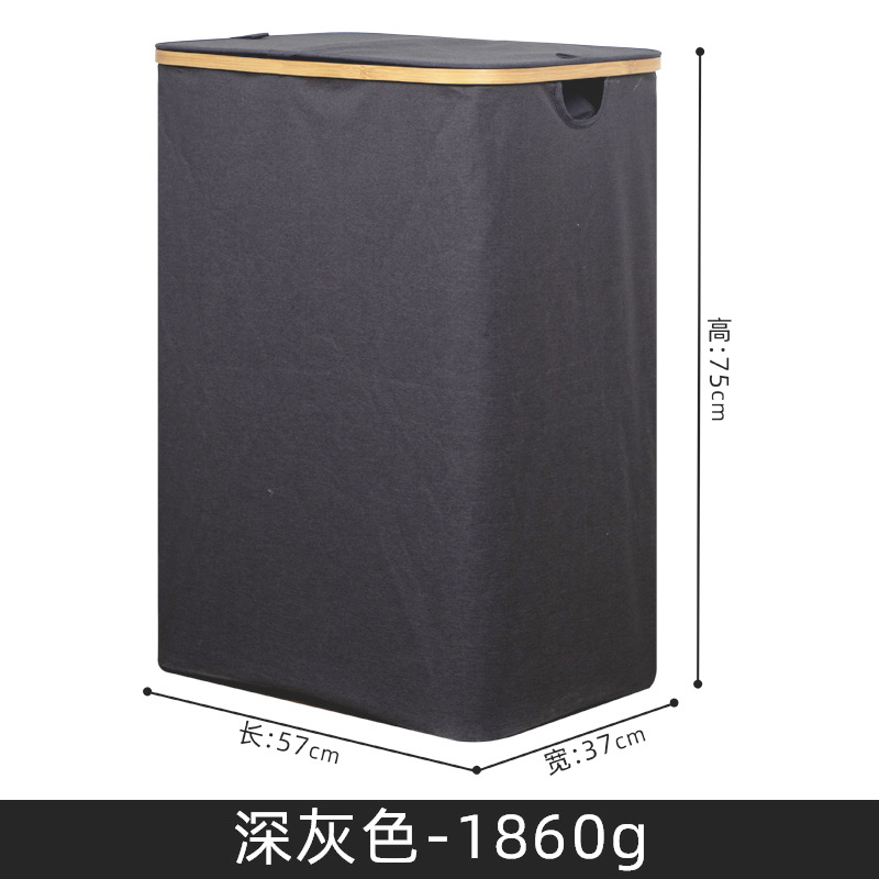 Doble cubo anillo de bambú cesta de la ropa sucia cesta de almacenamiento de ropa hogar Baño plegable cesta de la ropa cubo de la ropa