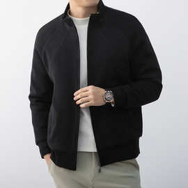 冬季老钱风羽绒服男新款羊毛针织鹅绒高端百搭简约纯色冬季外套男
