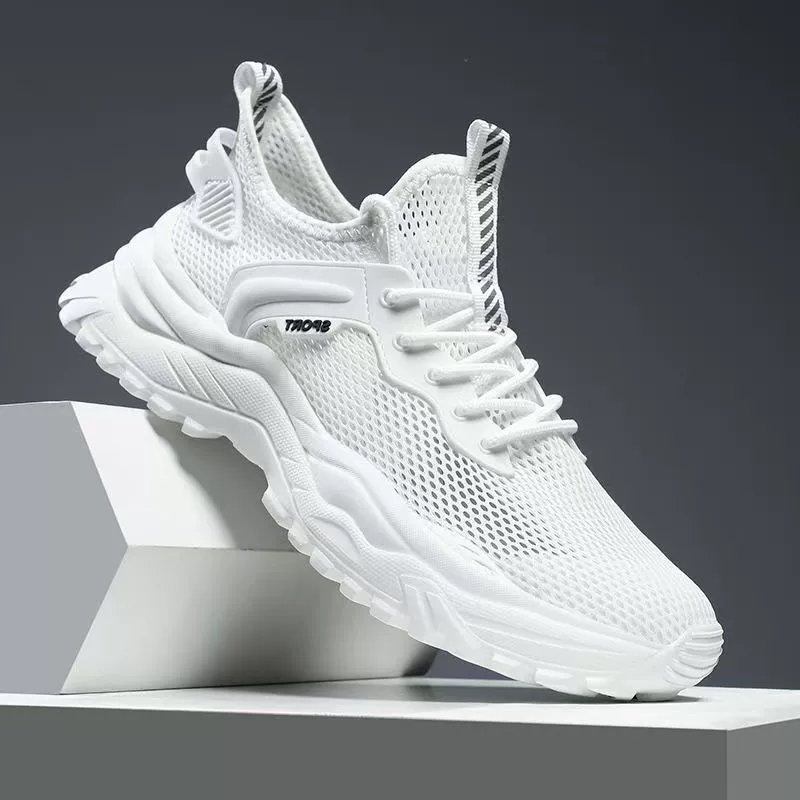 2025 новая летняя дышащая мужская обувь с полой сеткой светлая тонкая сетчатая обувь белая студенческая спортивная обувь мужская
