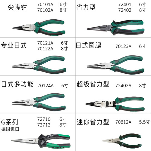 Shida needle-nose pliers for electricians, including multi-functional mini pliers imported from Germany 6/8 inch small needle-nose pliers tool