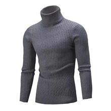 M 10404 Men's High Neck Cable Knit Sweater ���I�黨ë��