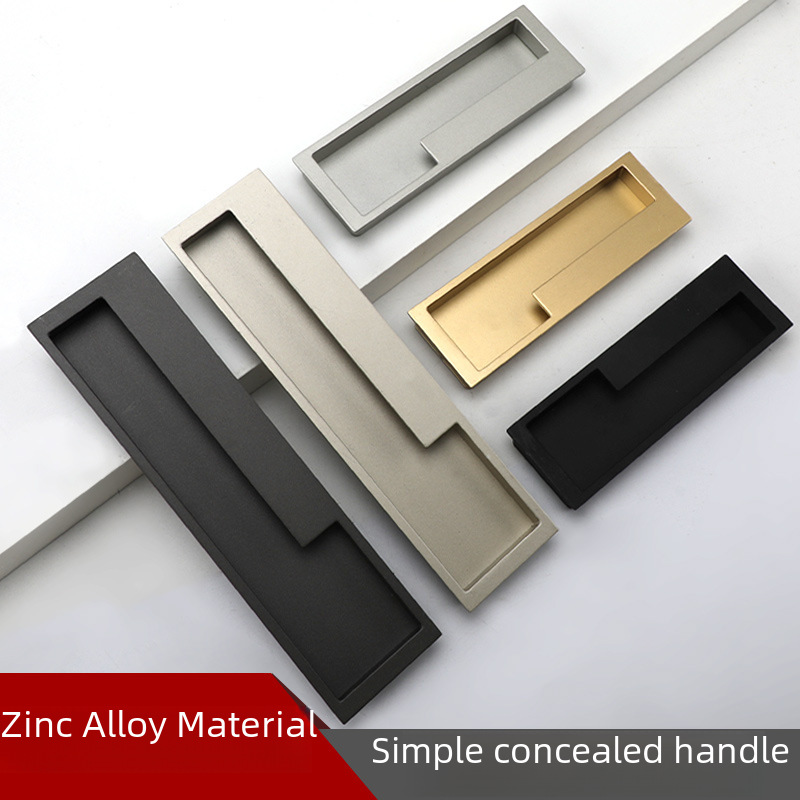 Cabinet door hidden American black embedded door handle door…