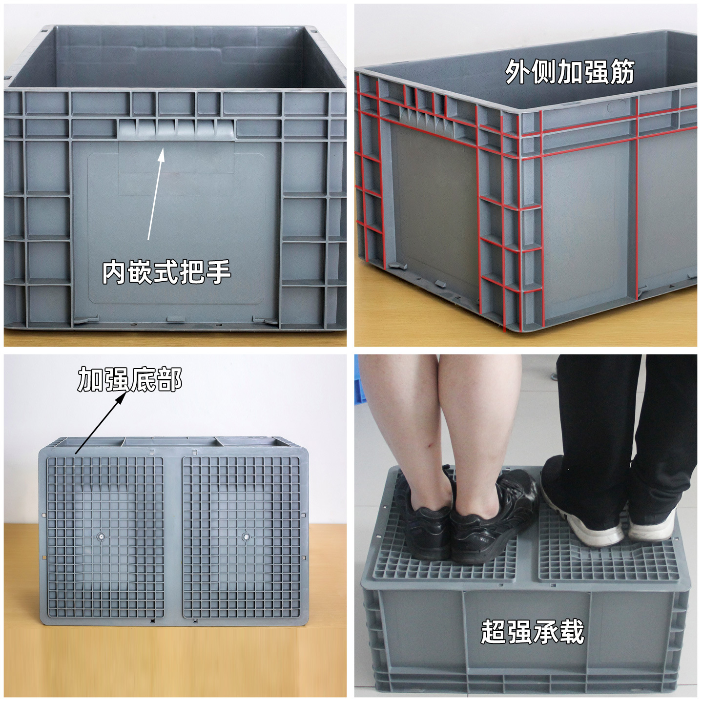 Caja de transferencia de plástico de material de automóviles, caja estándar europea, caja de logística de transferencia industrial rectangular, caja de goma antiestática image 5