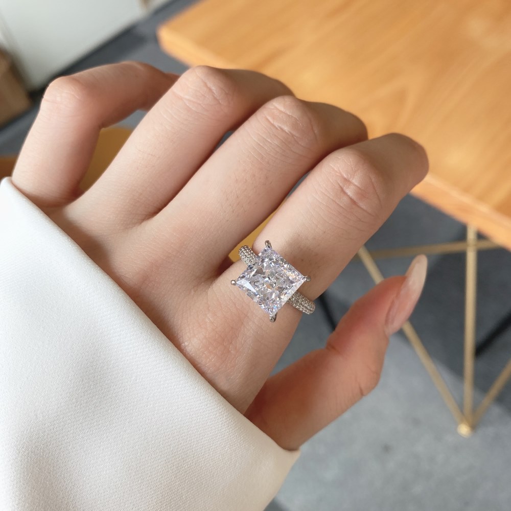 Fashion Geometric Sterling Silver Plating Zircon Rings 1 Piece