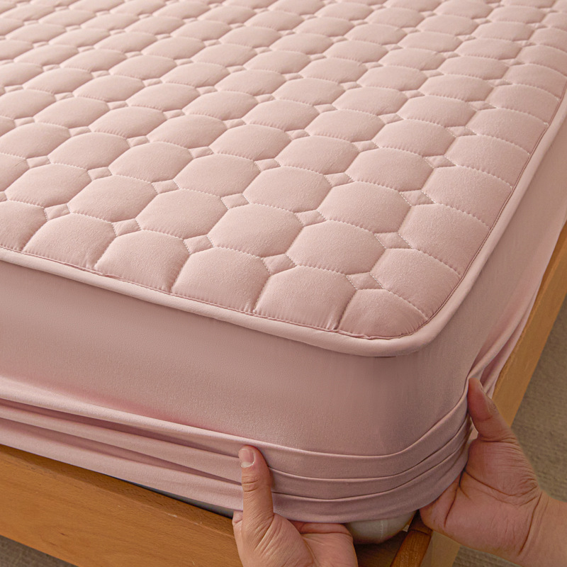 2025 nueva serie de rejilla de la suerte de la sábana de color sólido acolchada de clase A