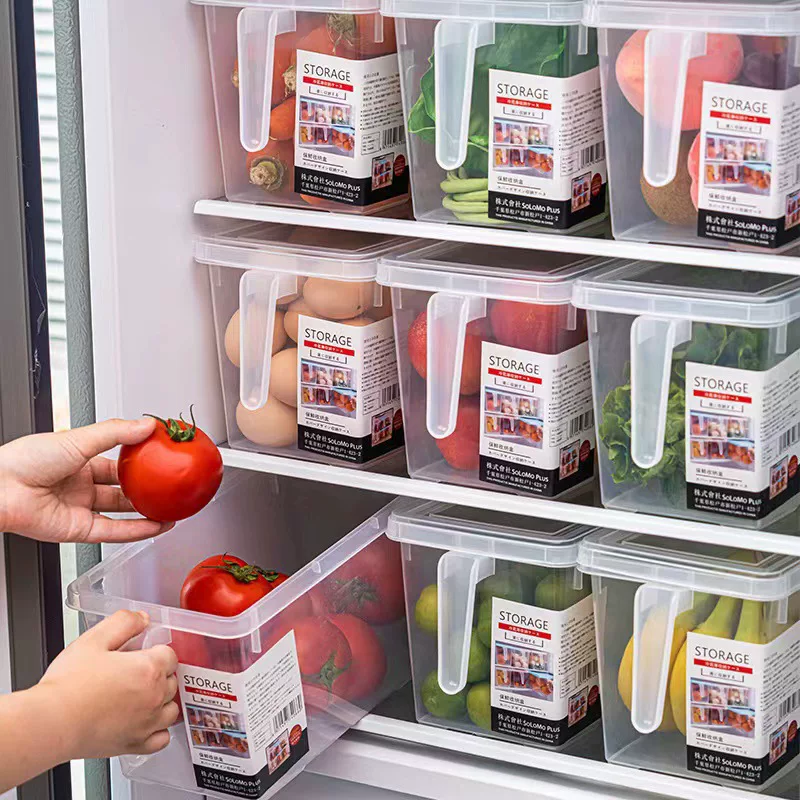 Rectangular storage box, plastic storage system