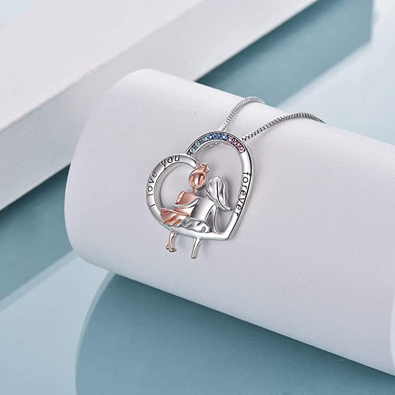 Pendant Necklace Classification 1 Piece Quantity 925 Sterling Silver Zircon Plating Inlay Heart Shape Pendant Necklace