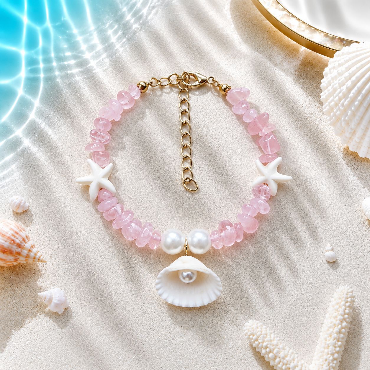Concha natural, estrella de mar, caracola, pulsera tejida a mano, estilo oceánico, vacaciones en la playa, joyería de nicho para mujer, verano image 14