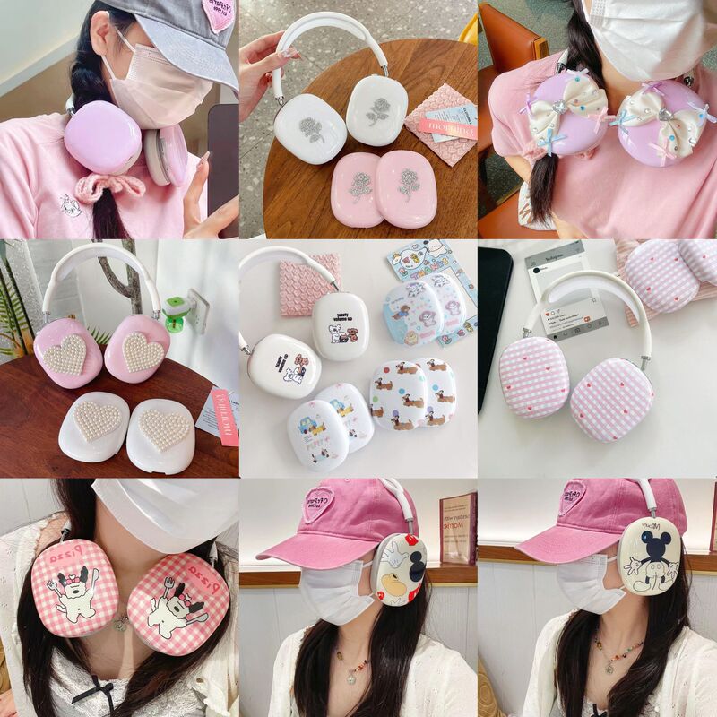 Han Feng Cartoon Rose airpodsmax Protective Case for Apple Headset Ear Cap Earmuffs Earphone Case Cross Border Han Feng Cartoon Rose airpodsmax Protective Case for Apple Headset Ear Cap Earmuffs Earphone Case Cross Border