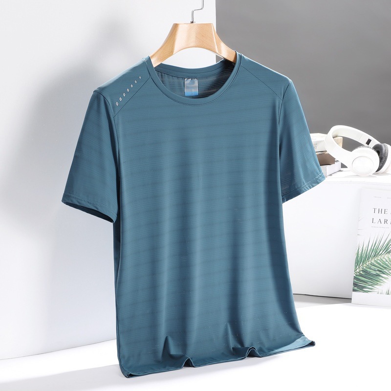 Summer silk quick dry travel breathable short sleeve T-shirt for…