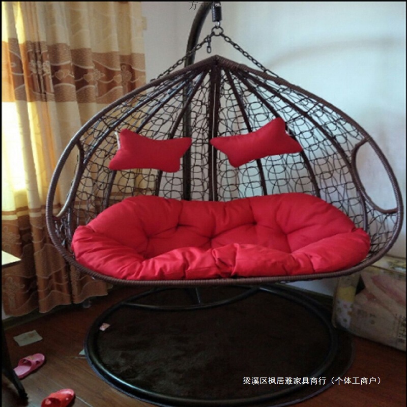 粗藤双人吊篮室内吊椅休闲摇椅仿藤吊椅户外秋千藤椅阳台摇篮椅子|undefined