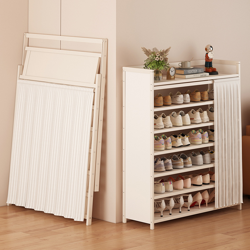 Zapatero sin instalación interior simple plegable gabinete de zapatos puerta de casa multi-capa a prueba de polvo sala de alquiler artefacto de almacenamiento de zapatos