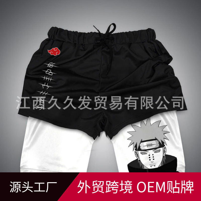 Cross-Border Hot Items Naruto Double-Layer Shorts Itachiuchiha Printed Akatsuki Fitness Shorts Cross-Border Hot Items Naruto Double-Layer Shorts Itachiuchiha Printed Akatsuki Fitness Shorts 