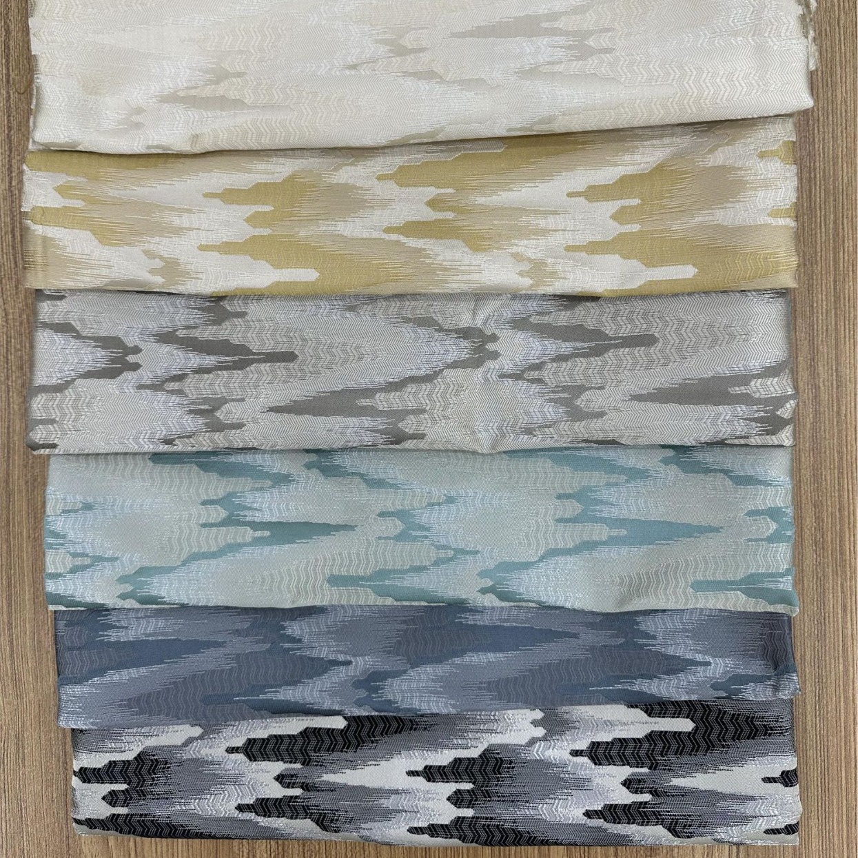 新中式风格山脉纹高经密色织提花布适用于抱枕服装桌旗床旗等