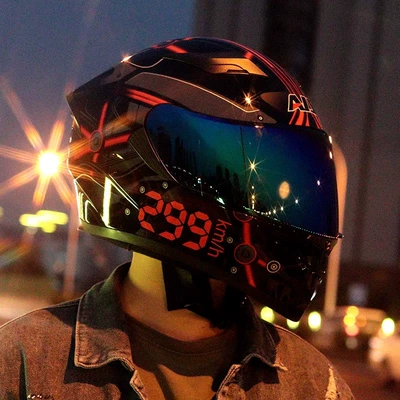 Motorcycle Ais Full-Face Helmet Cool | Motosiklet kaskı (dəbilqə) - red-quickly-matches-colorful-colors-m