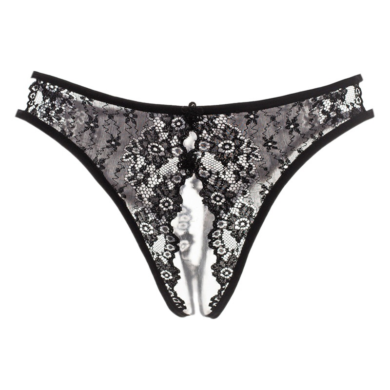 Sexy Underwear for Women, Open-Fit Temptation, Sexy Underwear, No Need to Take Off, Passionate Lace, Large Size, Insertable Thong Set
