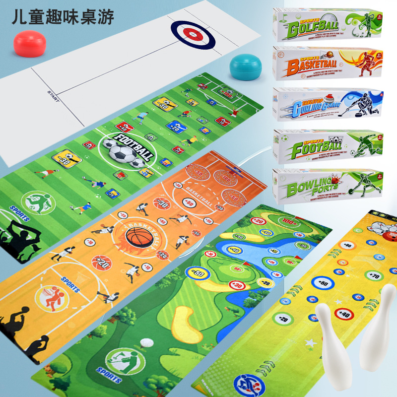 Cross-border curling bowling golf football basketball game mat table games parent-child interactive children's toys