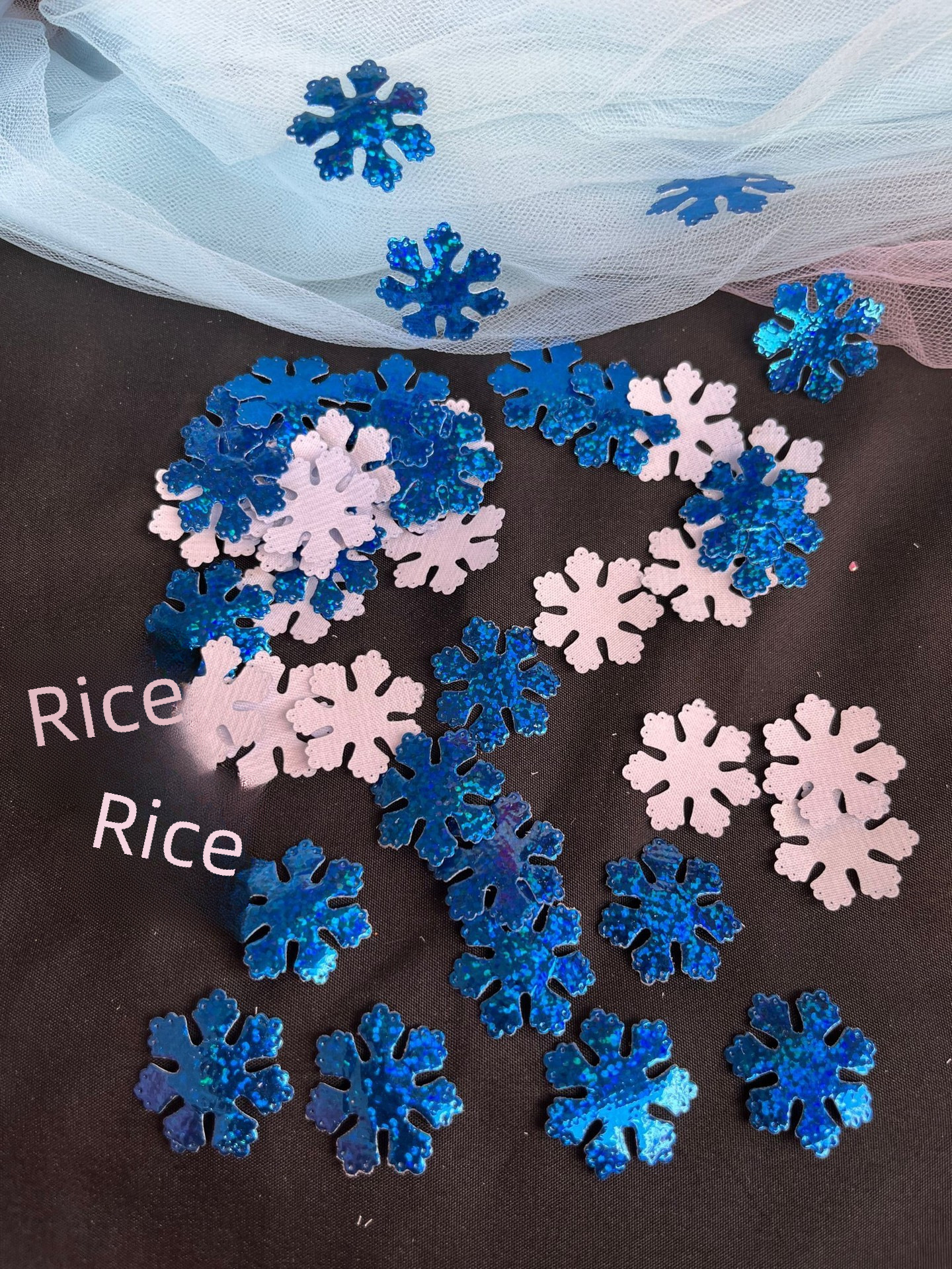 Christmas Holiday Snowflake Christmas tree decoration wedding party ice and snow throwing confetti diy handmade Christmas decoration_voghion.com