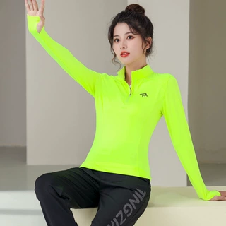 新款半拉链运动薄款衣服跑步修身速干排汗网红健身衣长袖上衣