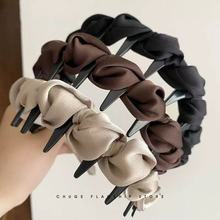 褶皱波浪发箍女2025新款防滑带齿高端高颅顶神器发卡高级头箍发饰