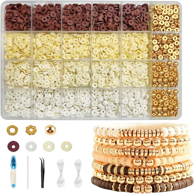 Cross-Border Hot Selling 24-Grids Soft Pottery Clay Beads Spacer Beads Set Bracelet Jewelry Making Set Wholesale