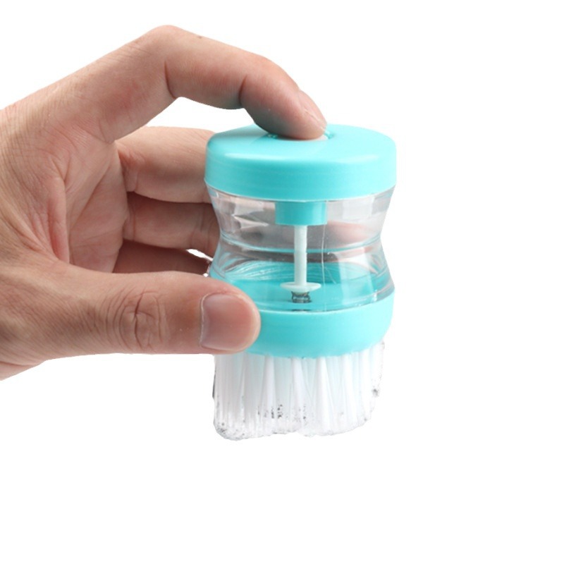Prensa líquido lavado olla cepillo olla artefacto líquido automático añadir esponja cepillo de limpieza multifuncional cepillo de lavado de platos
