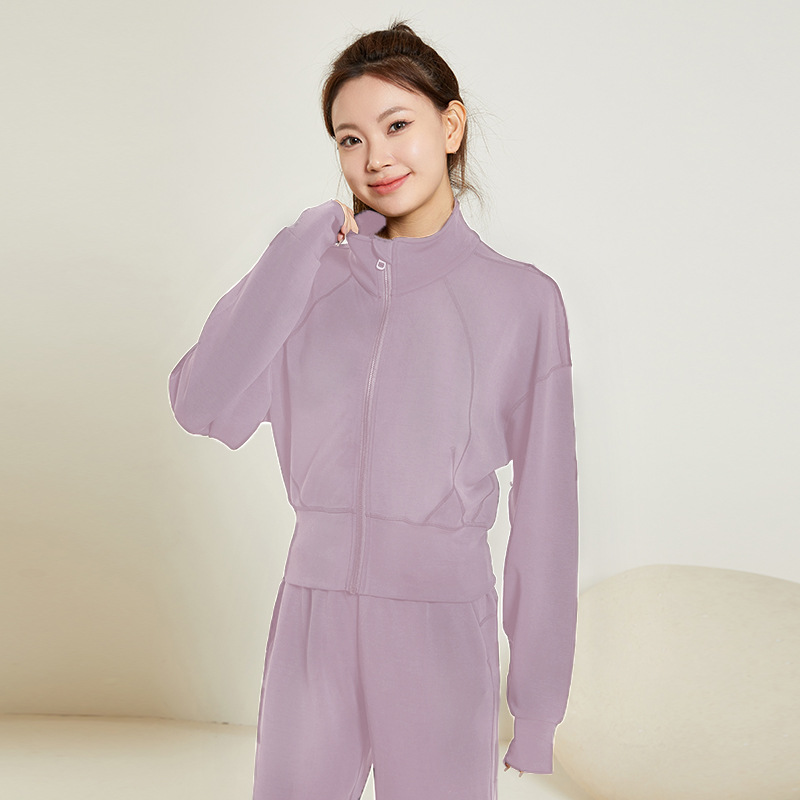 퍼플 핑크(후드가 없는 스탠드 칼라)