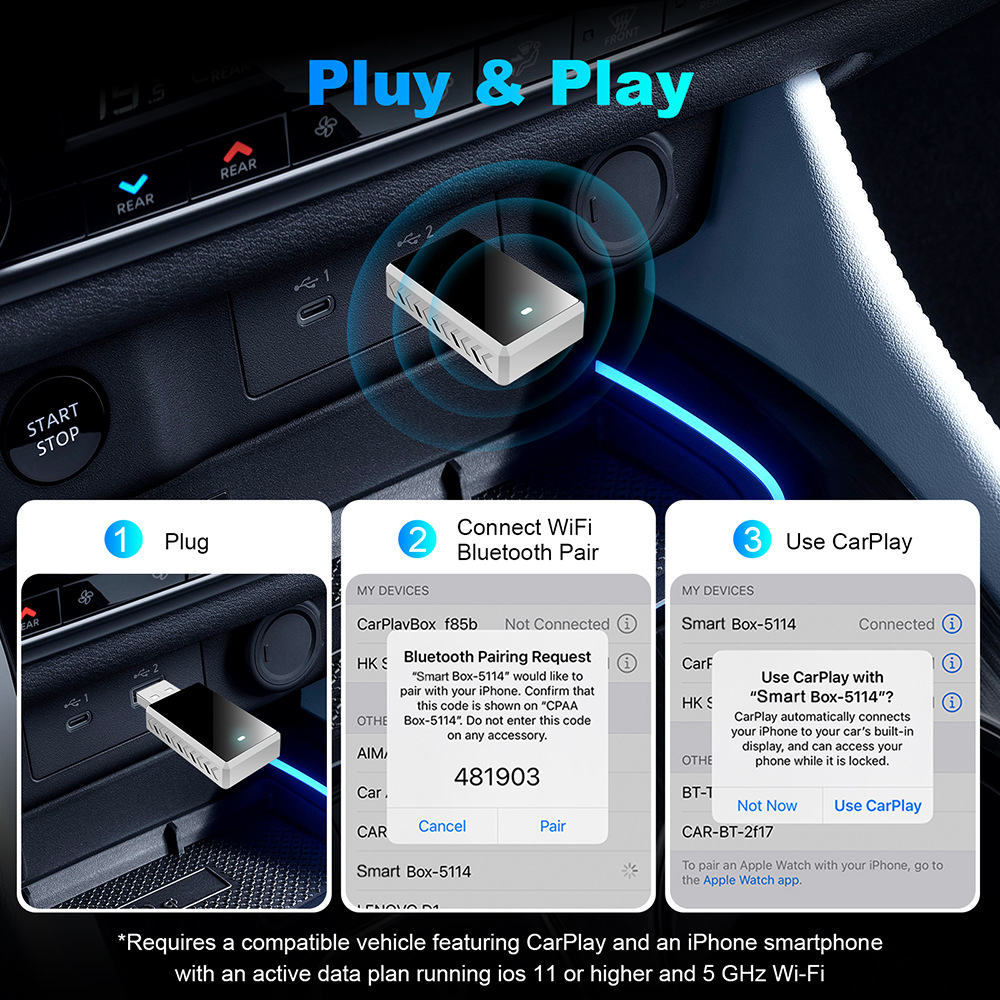 Luruibao Wireless Box 2-in-1 Apple Wireless CarPlay Box Android Auto Cross-Border New Product Adapter