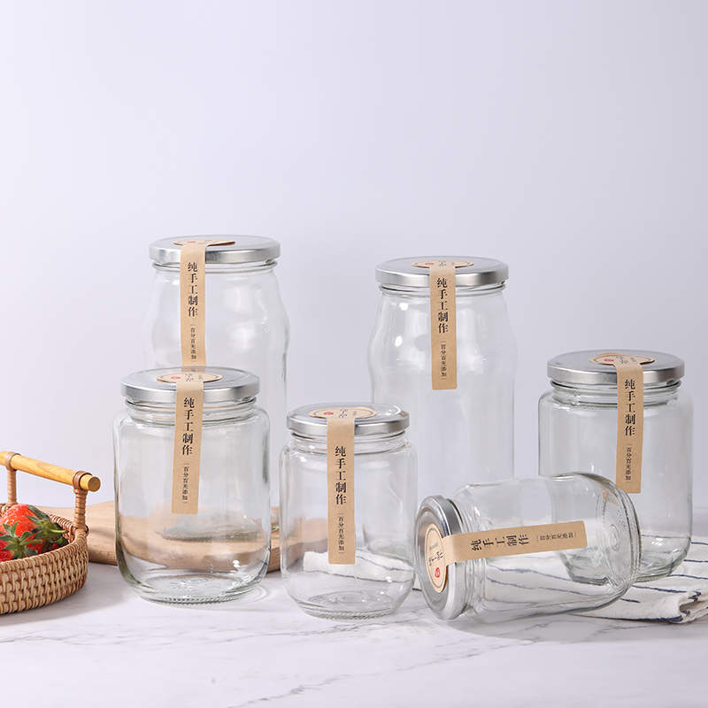 Empty Can Bottle with Lid, Steamable, High Temperature Resistant, Homemade Empty Bottle for Fruit, Food Grade Glass Bottle 500ml