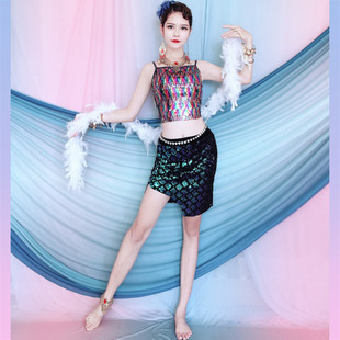 Baiya Qianhui Belly Dance Clothing for Women 2025 New Summer Tops and Skirts Oriental Dance Practice Clothes Hip-Covering Suit