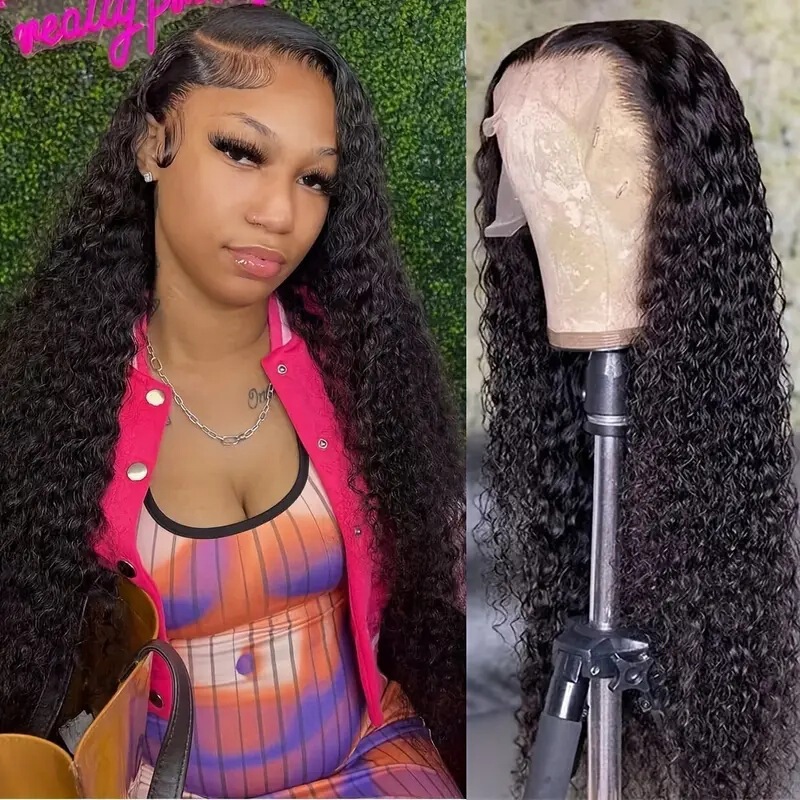 Amazon Cross-Border European and American Fashion Small Curly Wig Foreign Trade African Hot-Selling Front Lace Small Curly Tube Curly Wig