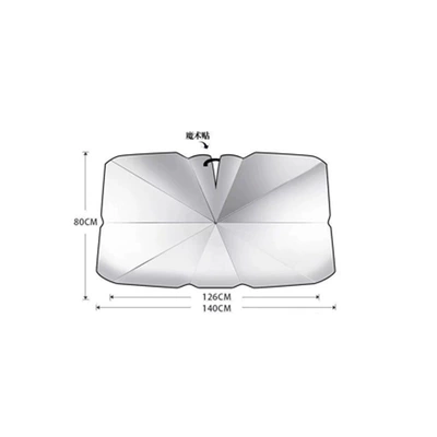 heat insulation, foldable and – Sun shade - open-ended-titanium-silver-large-size