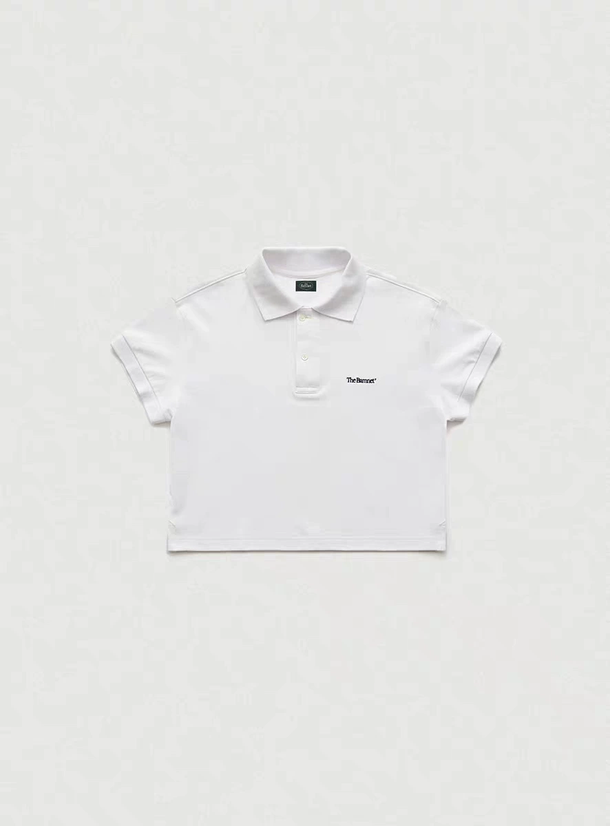 Поло, товары Южной Кореи, футболка, с вышивкой, с short sleeve