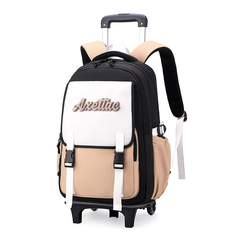 Peces naturales 2024 nueva mochila de tirón de gran capacidad de seis ruedas de escalada de escaleras mochila de doble propósito mochila de estudiantes de primaria