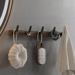 Bathroom Black Walnut Screwless Wall Hook, Freestanding Sanitary Room Coat Hook, Towel Rack, Clothing Hook, Slanted Wall Hook, Nordic Style