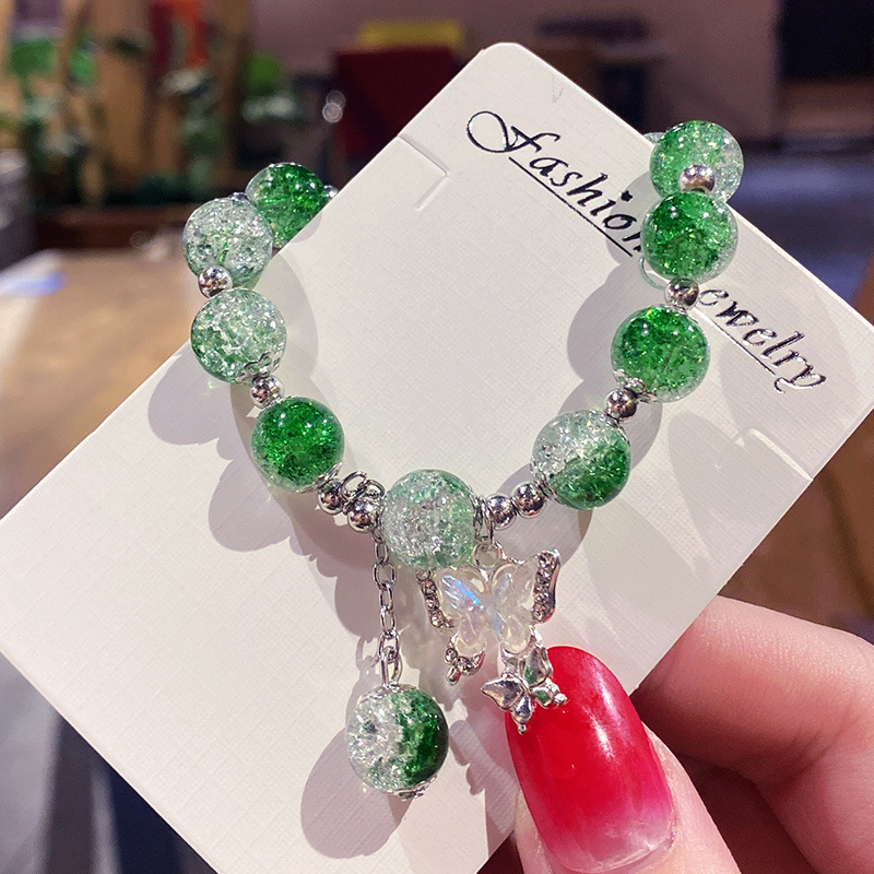 23g Weight Alloy, Glass Pendant Material Bracelets Classification Alloy, Glass Chain Material 1 Piece Quantity Daily, Date Occasion Alloy, Glass Material Bow Knot Pattern Women's Gender Elegant, Lady Style Elegant Lady Bow Knot Alloy Glass Beaded Bracelets Wholesale 9
