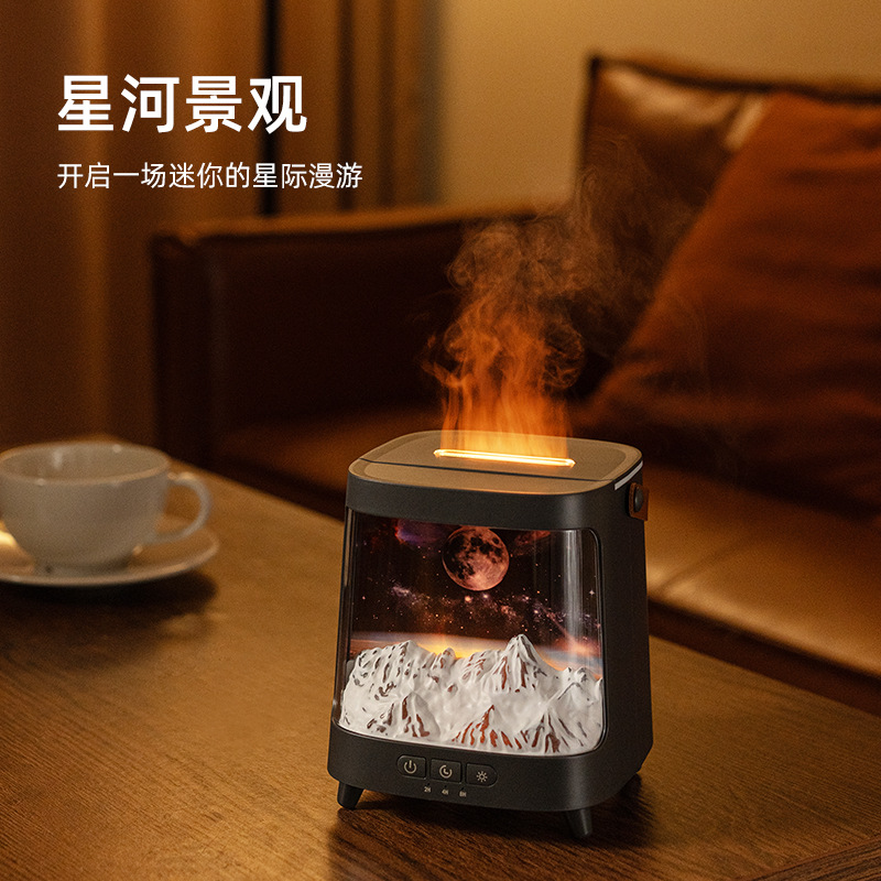 Amazon Aurora Simulation Flame Aromatherapy Machine USB Home Desktop Aromatherapy Atmosphere Flame Humidifier Cross-Border