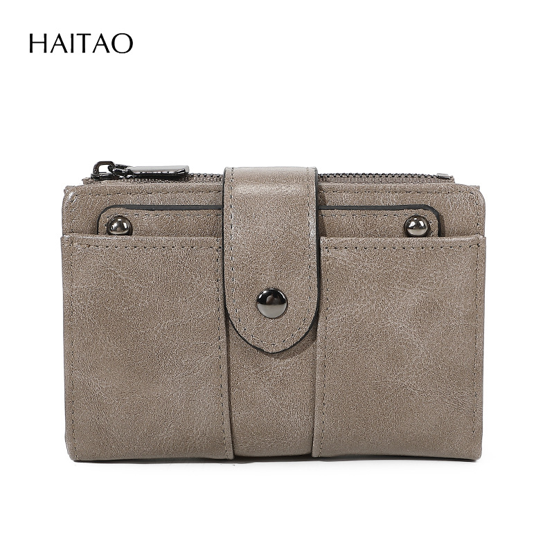 2025 nueva billetera retro de alta gama monedero de cuero dos veces corto con múltiples tarjetas, billetera de mujer