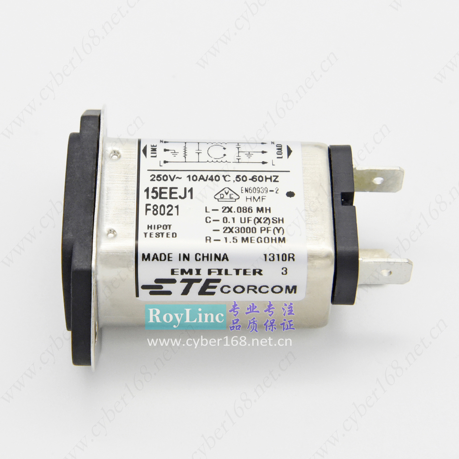 15EEJ1 F8021 1-6609006-7 15A Corcom焊机机床IEC320插座滤波器