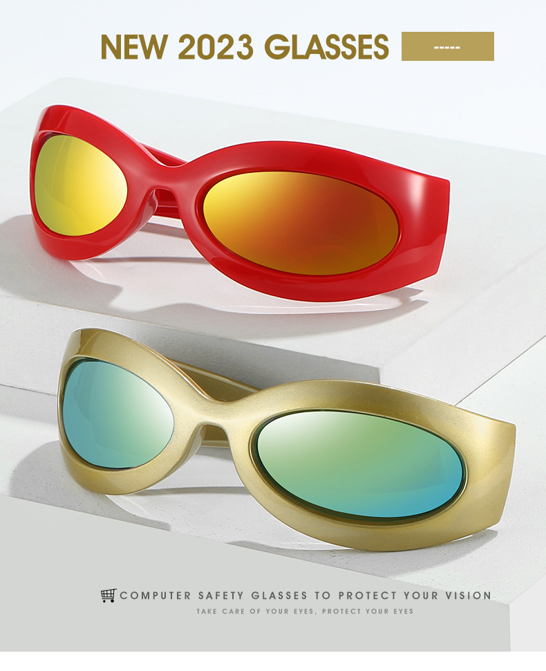 Nuovi occhiali da sole sportivi Y2K Spice Girl Macaron Occhiali anti UV personalizzati all'avanguardia_voghion.com