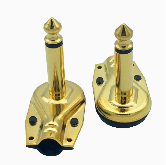 6.35mm直角单声道电吉他插头90度弯头6.5大二芯音频话筒功放接头